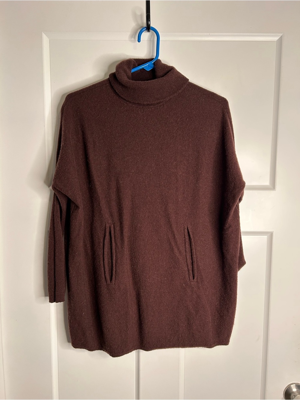 Garnett Hill Women’s XS Wool Cashmere Blend Cowl Neck Sweater Purple 3412
